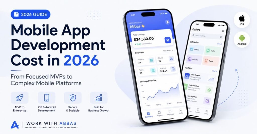 Mobile app development cost in 2026 guide for iOS and Android applications